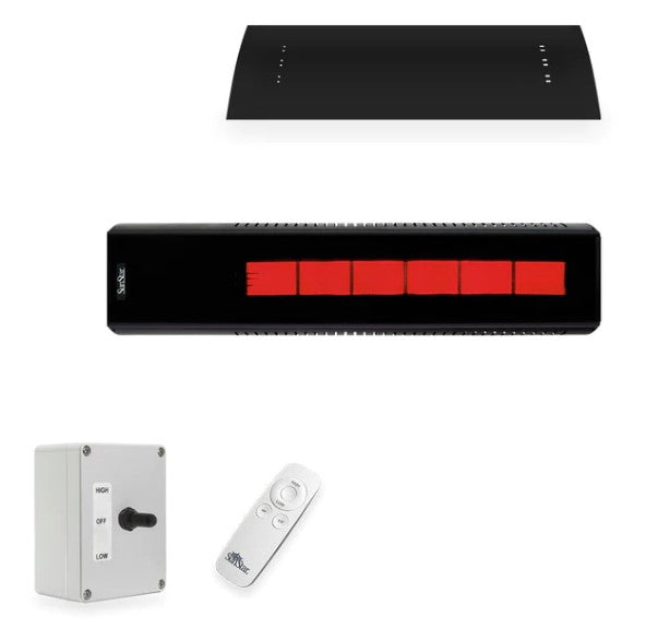 SunStar SGL Series 48" Two-Stage Propane Gas Infrared Patio Heater with Fixed Mounting Kit and Wireless Remote Control