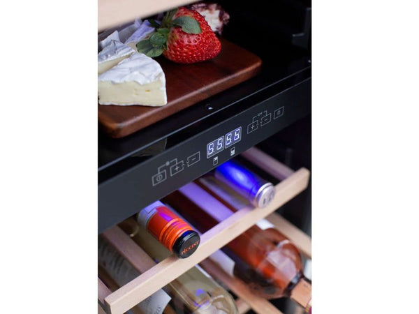 Summerset 24 Inch Outdoor Dual Zone Wine Cooler with Glass Door and Lock