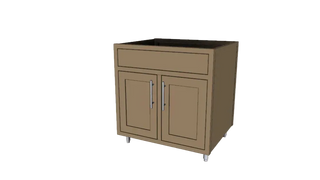 Challenger Designs 36" Double Door Sink Base Cabinet