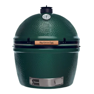 Green Egg barbecue grill on a white background