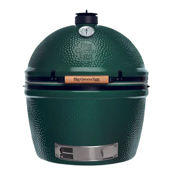Green Egg barbecue grill on a white background
