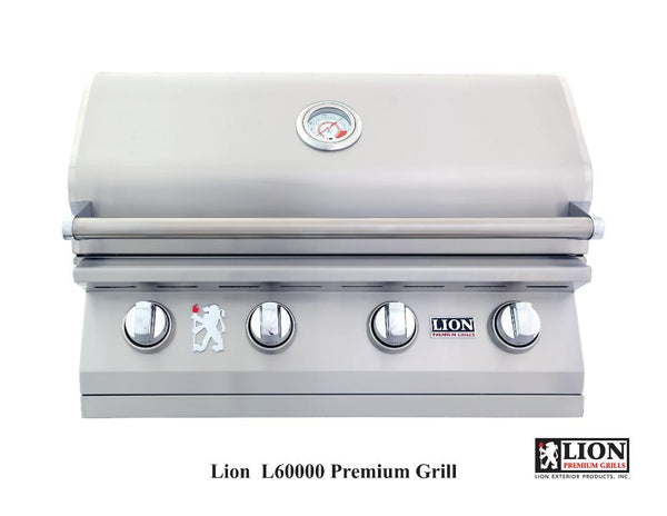Lion L-60000 Built In 32 Inch Grill with Heavy Duty Vinyl Cover