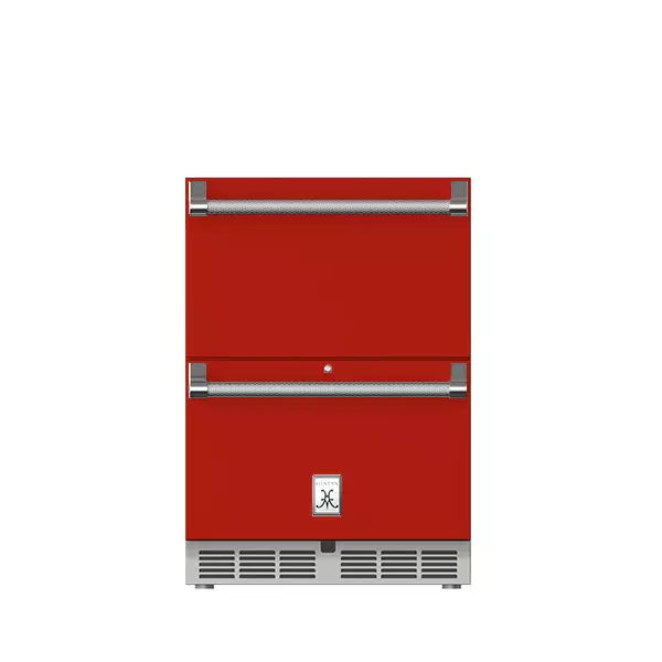 Hestan 24-Inch 5.2 Cu. Ft. Outdoor Rated Double Drawer Refrigerator with Lock