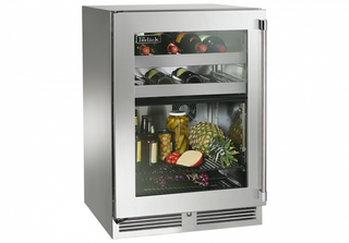 Perlick 24 Inch Signature Series Dual Zone Outdoor Refrigerator and Wine Cooler With Lock
