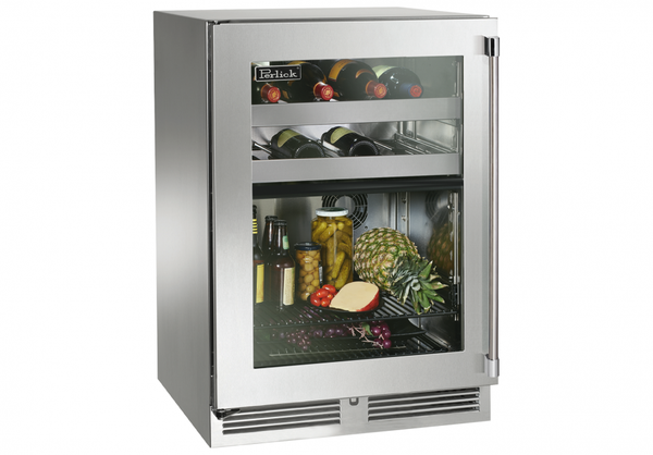 Perlick 24 Inch Signature Series Dual Zone Indoor Refrigerator and Wine Cooler