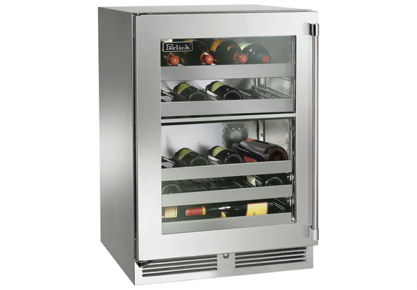 Perlick 24 Inch Signature Series Outdoor Dual Zone Wine Cooler With Lock