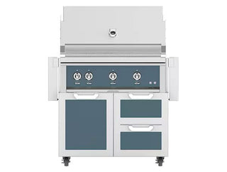 Hestan 36 Inch Grill With Rotisserie On Double Door Cart