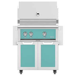 Hestan 30 Inch Grill With Rotisserie On Double Door Cart