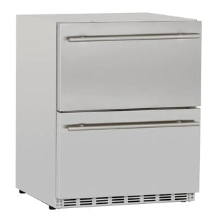 Summerset 24 Inch 5.3 Cubic Foot 2 Drawer Outdoor Rated Refrigerator