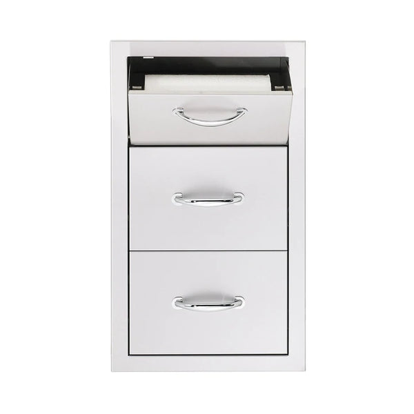 American Made Grills 17 Inch Vertical 2-Drawer & Paper Towel Holder Combo